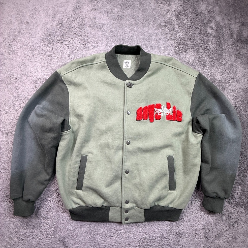 Boys Lie Women B Shock Varsity Jacket Womens XS/S Oversized Bomber Snap Button